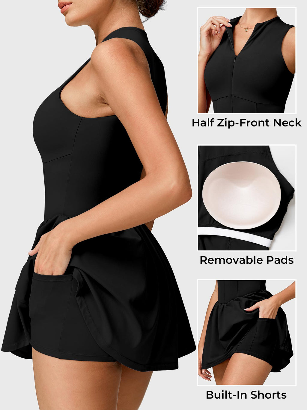 Vestido de Tenis CoreFlex con Cierre