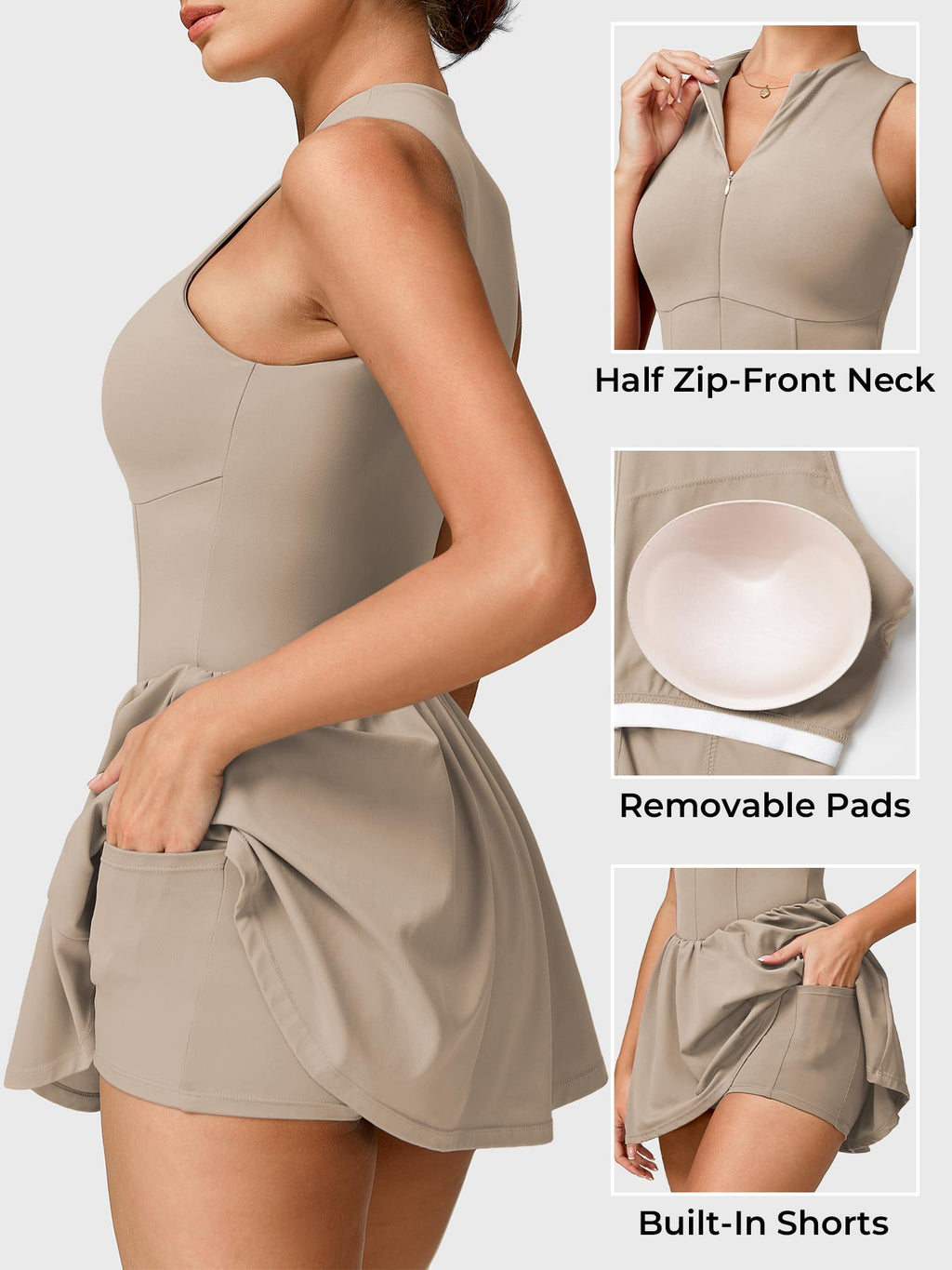 Vestido de Tenis CoreFlex con Cierre