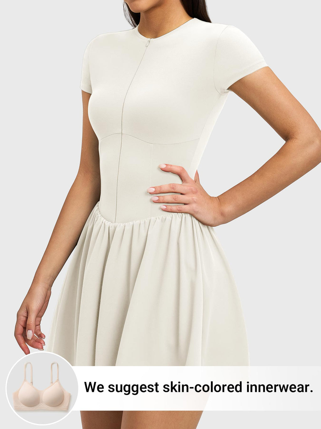 Vestido de Tenis con Cierre Frontal