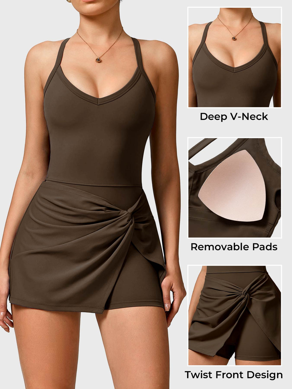 Vestido de Tenis CoreFlex con Frente Torcido
