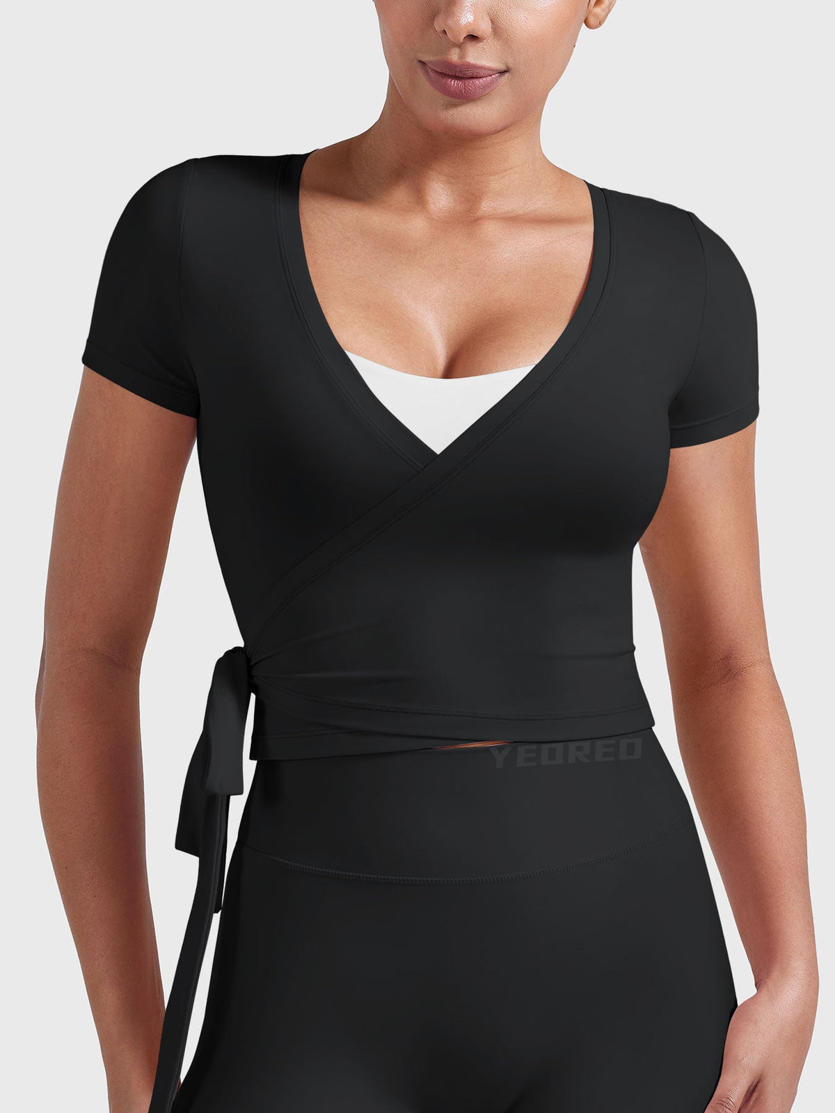 Top Ease Cruzado Estilo Ballet de Manga Corta