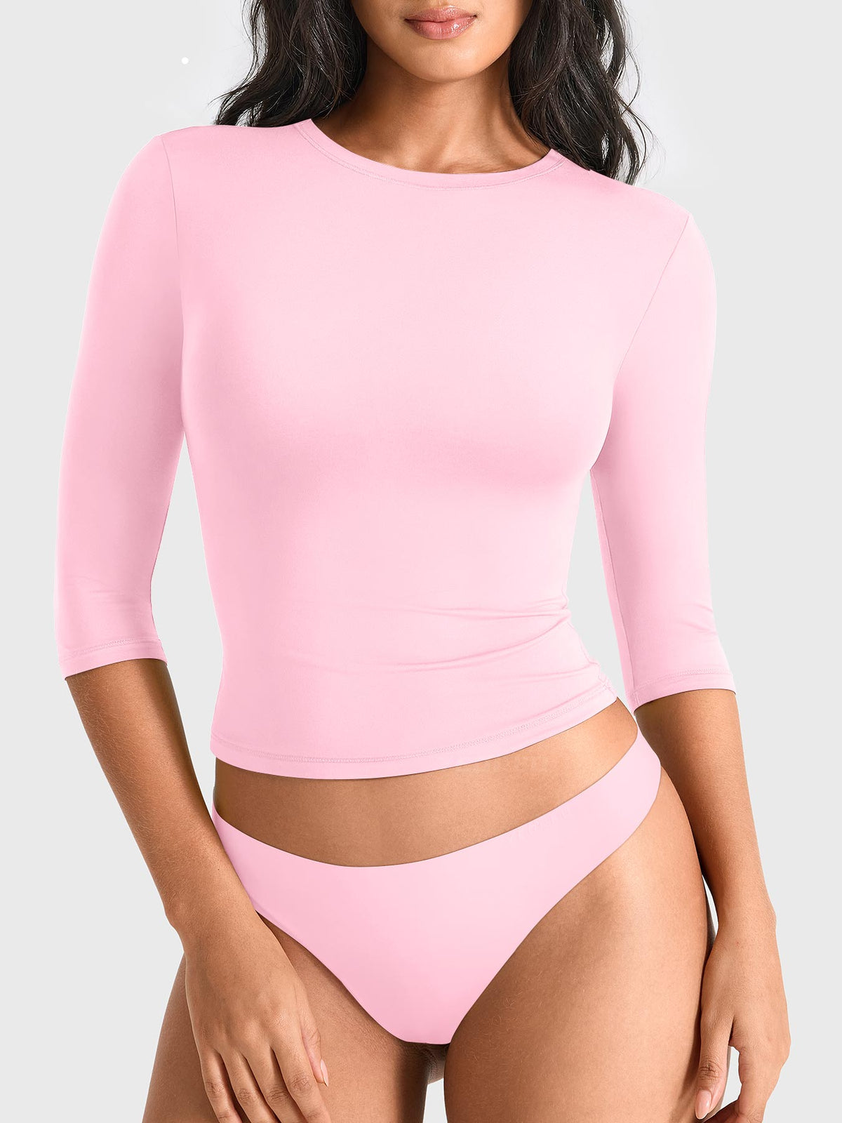 Top Ease de Cuello Redondo y Manga 3/4