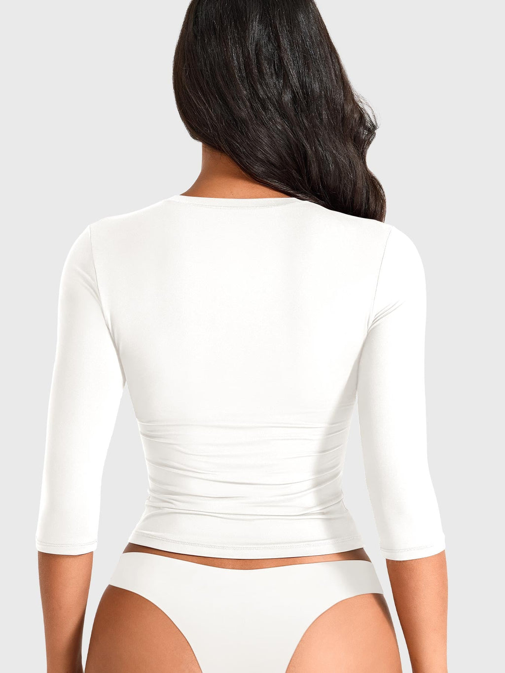 Top Ease de Cuello Redondo y Manga 3/4