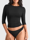Top Ease de Cuello Redondo y Manga 3/4