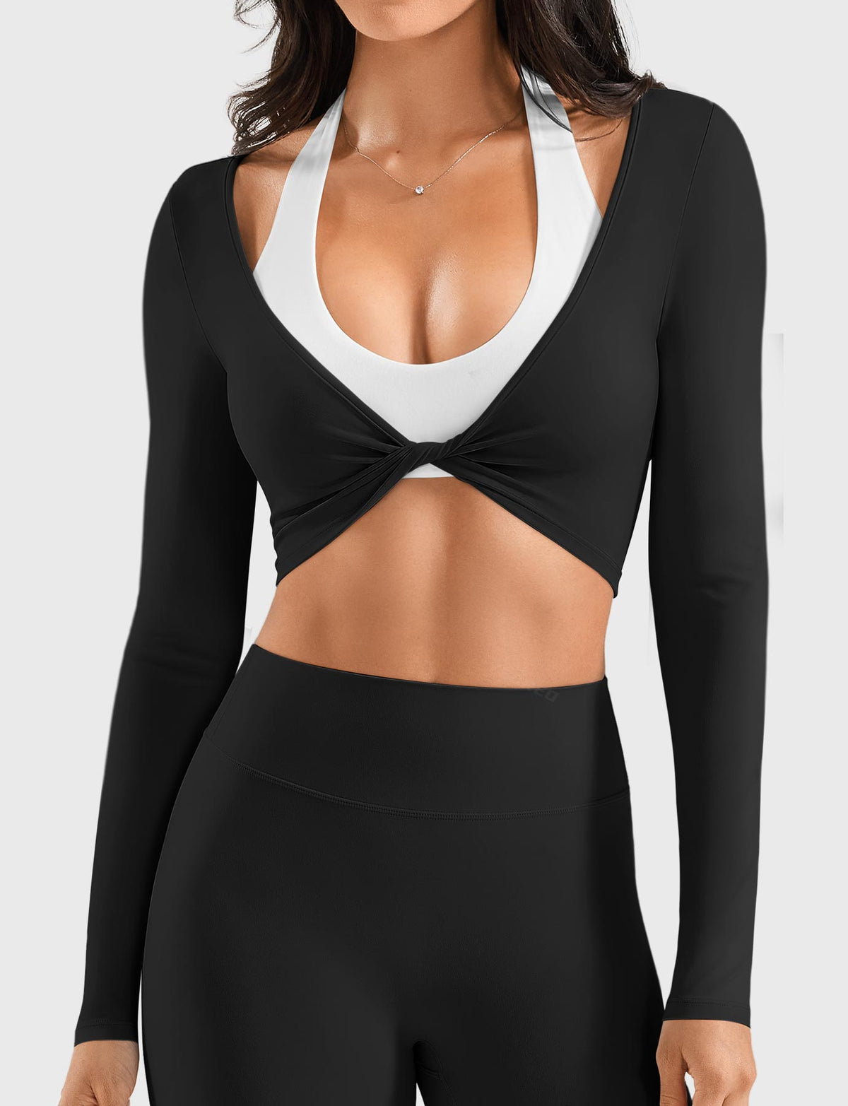 Top Ease de Manga Larga con Frente Torcido Estilo Ballet