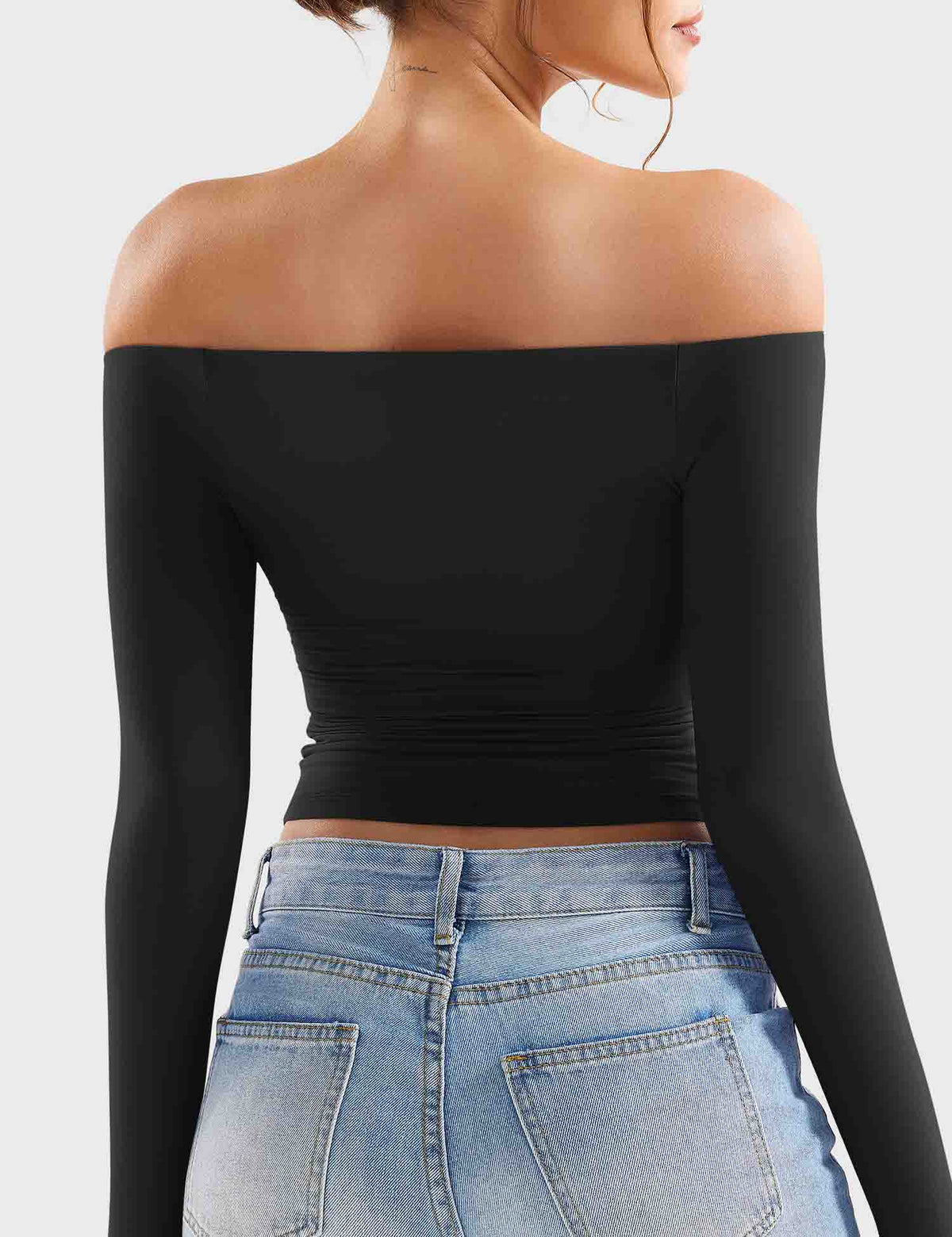 Conjunto Ease Estilo Y2K de Hombros Descubiertos con Leggings Rectos