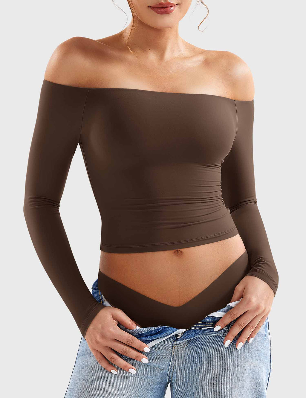 Conjunto Ease Estilo Y2K de Hombros Descubiertos con Leggings Capri