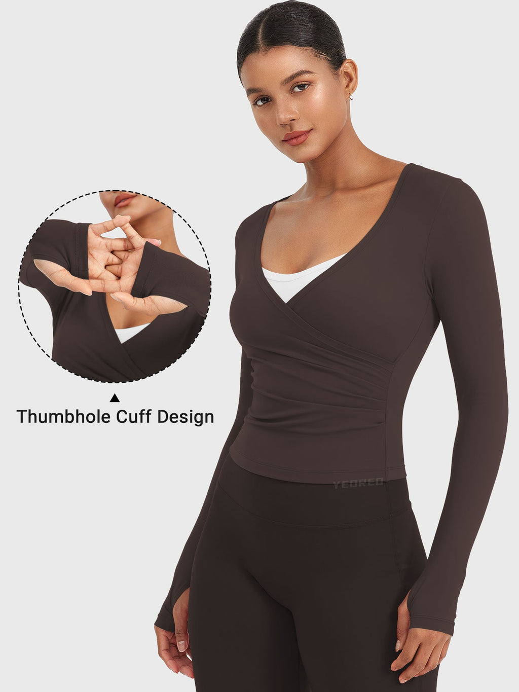 Top Ease de Manga Larga con Cuello en V