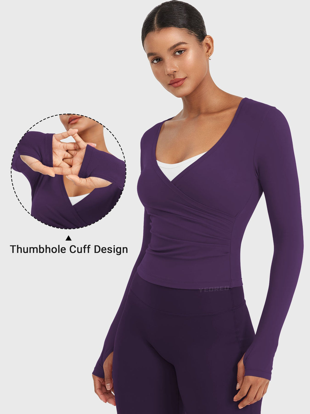 Top Ease de Manga Larga con Cuello en V