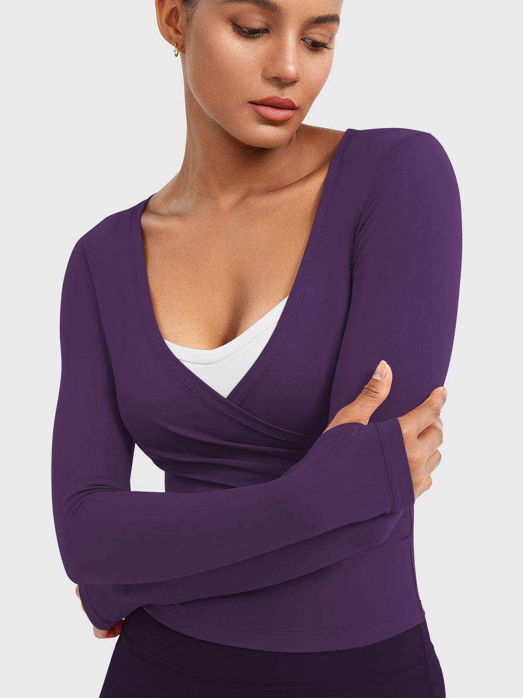 Top Ease de Manga Larga con Cuello en V