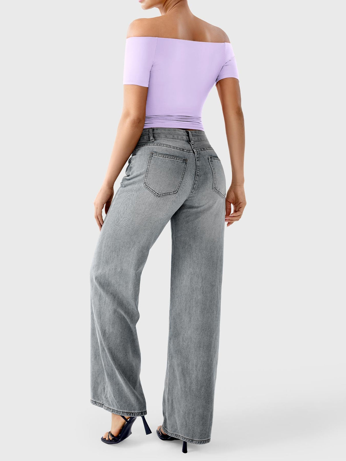 Top Ease de Hombros Descubiertos y Manga Corta
