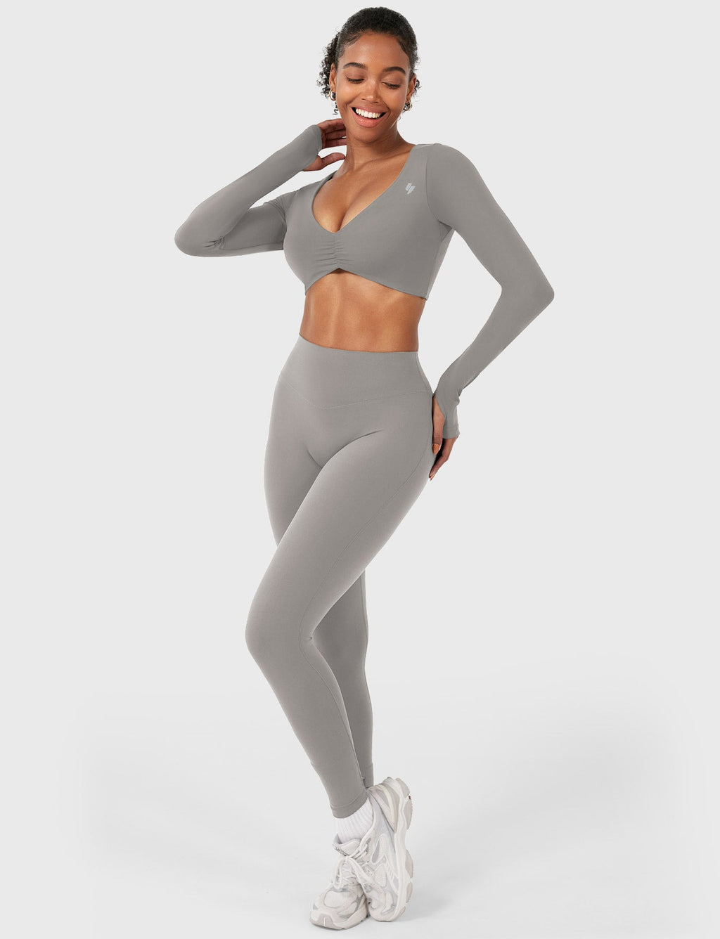 Top CoreFlex Fruncido de Manga Larga