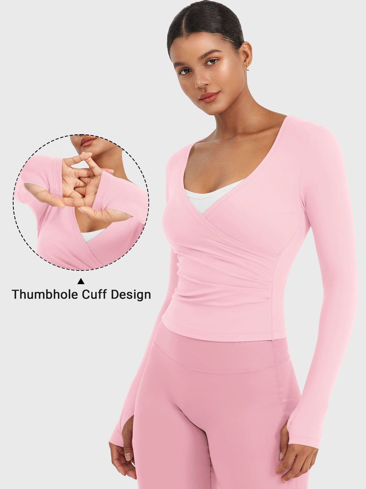 Top Ease de Manga Larga con Cuello en V