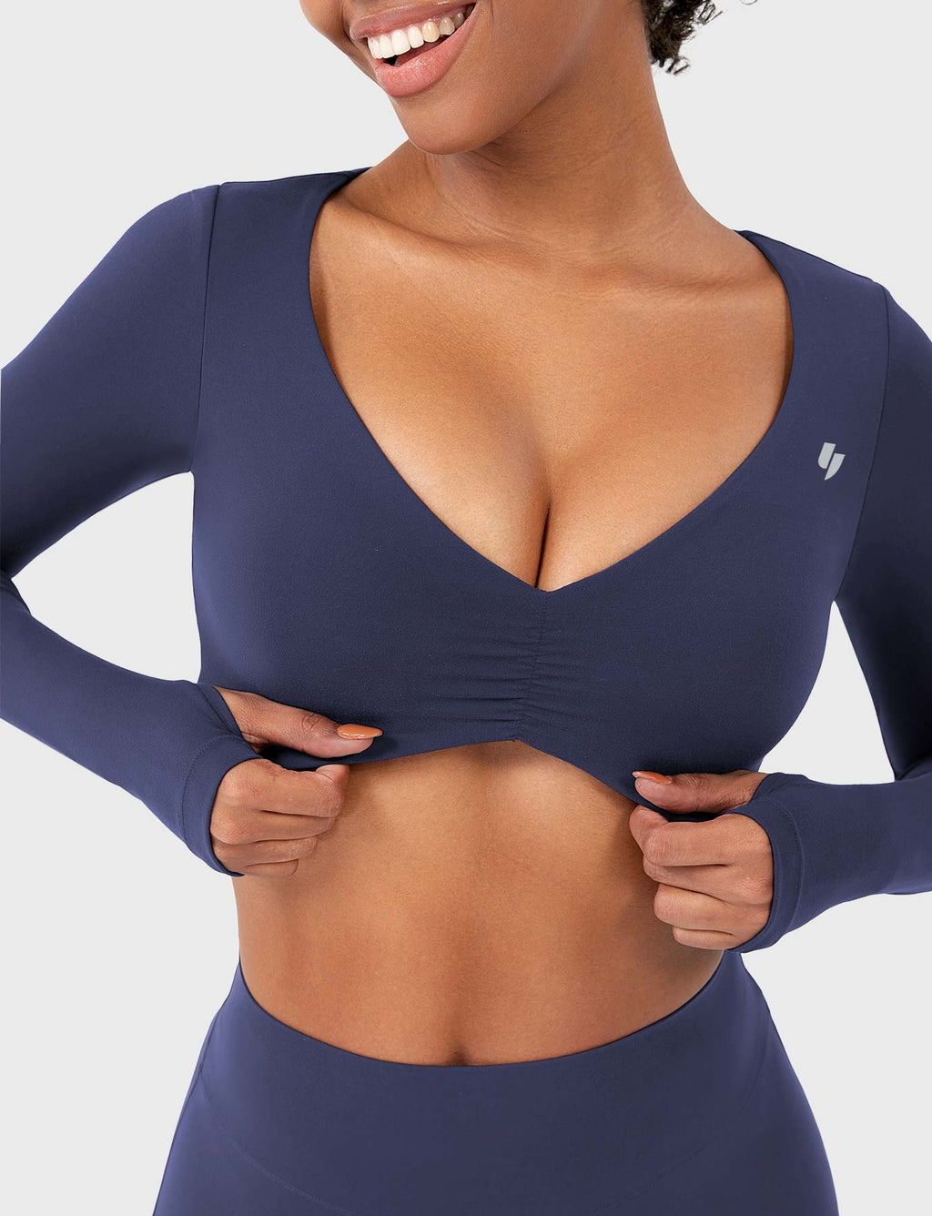 Top CoreFlex Fruncido de Manga Larga