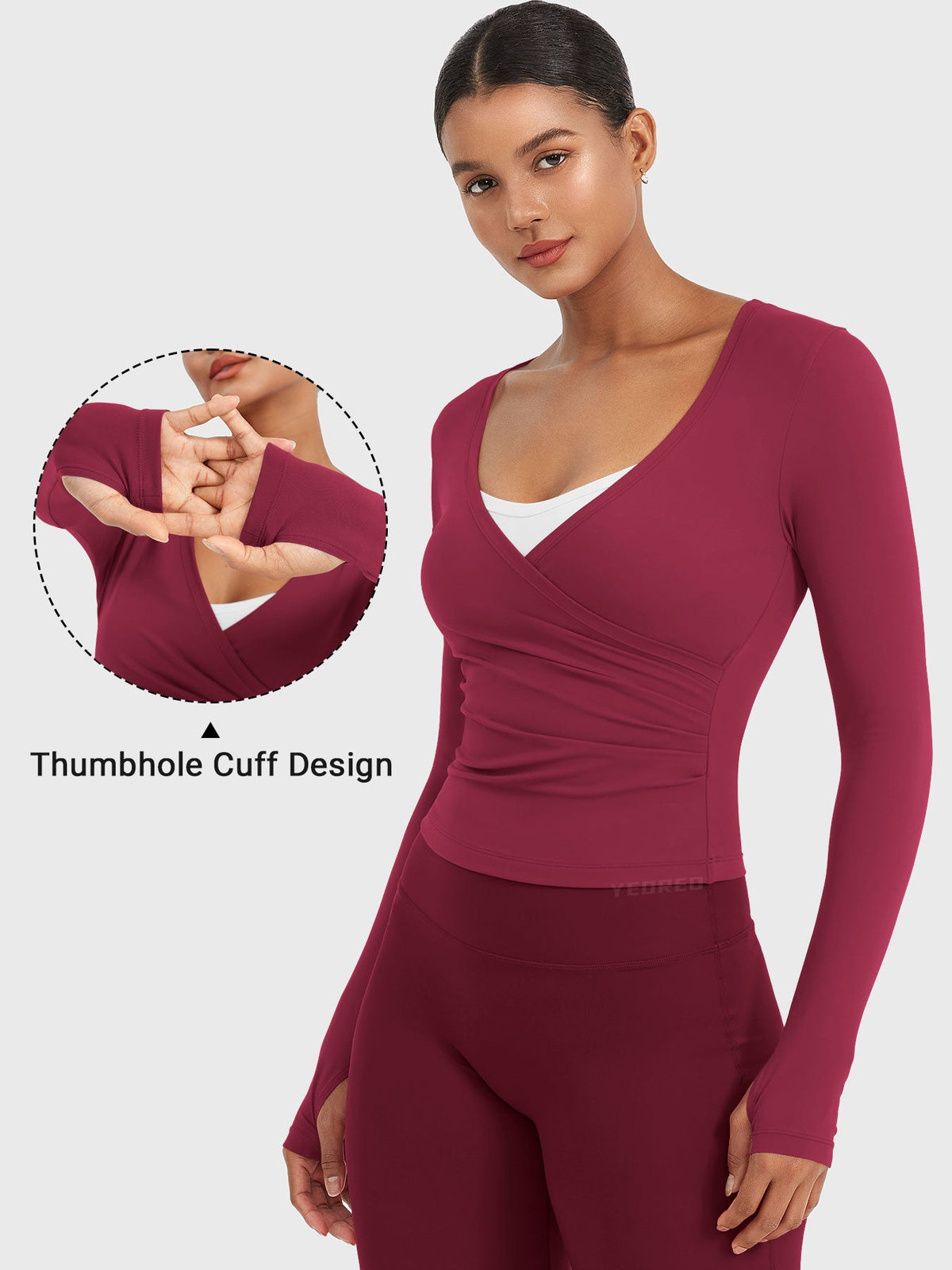 Top Ease de Manga Larga con Cuello en V