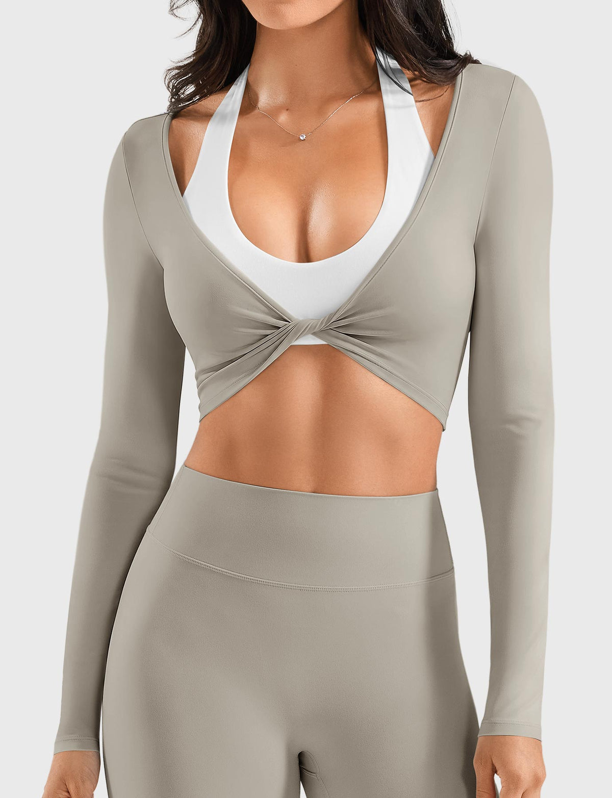 Top Ease de Manga Larga con Frente Torcido Estilo Ballet