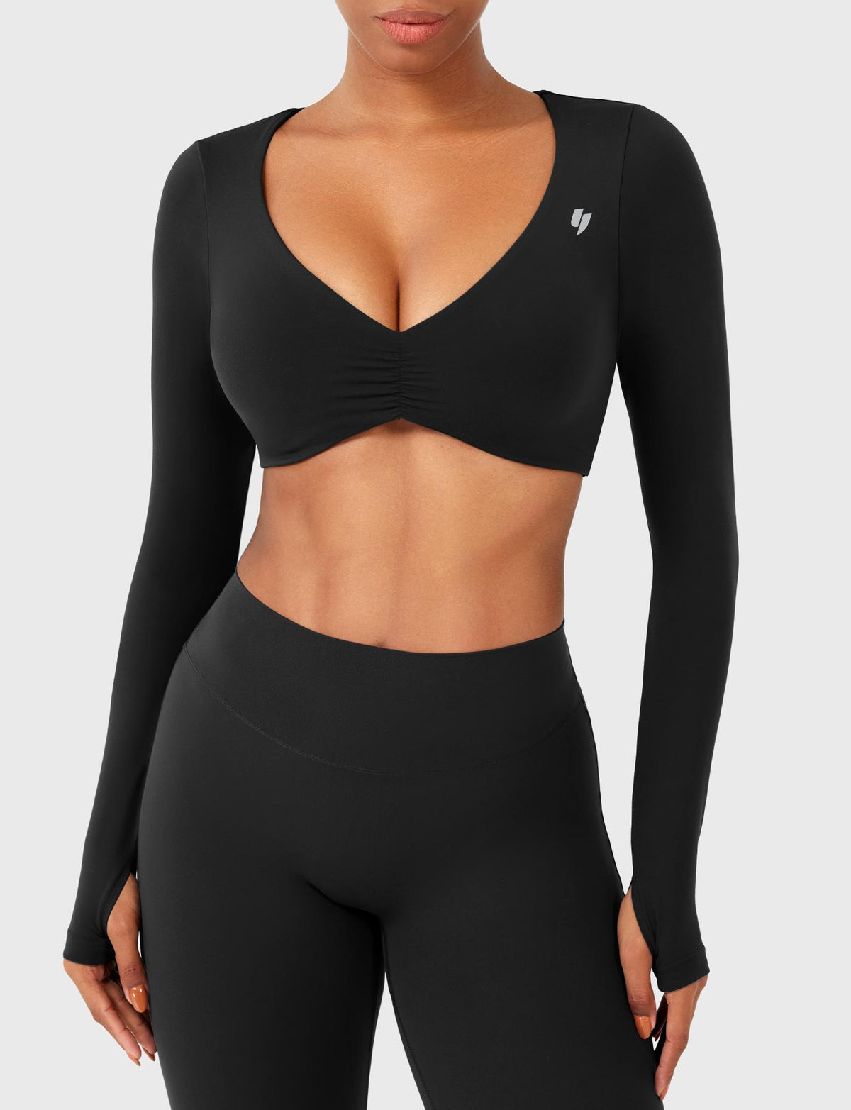 Top CoreFlex Fruncido de Manga Larga