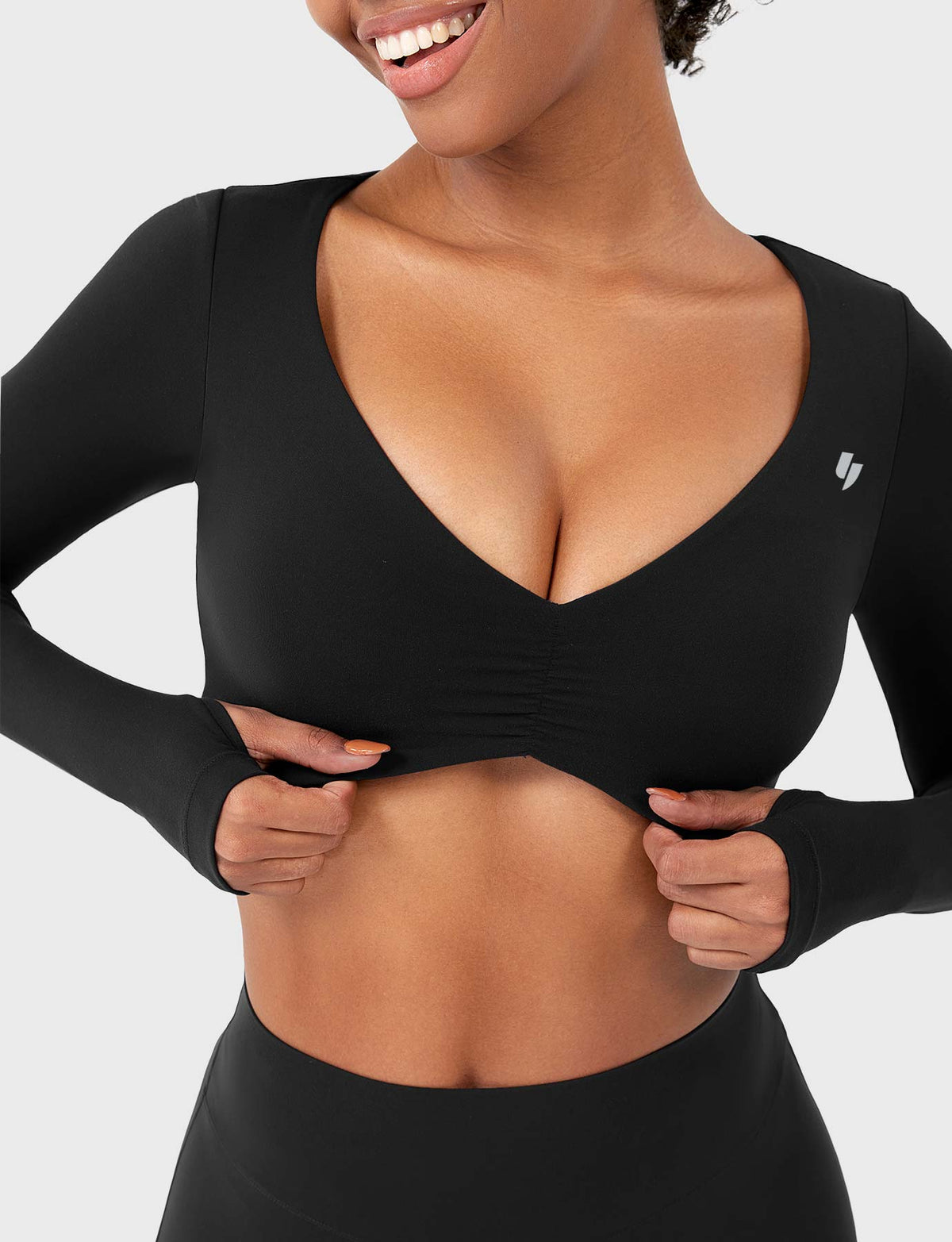Top CoreFlex Fruncido de Manga Larga