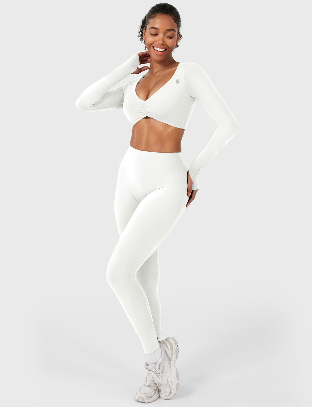 Top CoreFlex Fruncido de Manga Larga