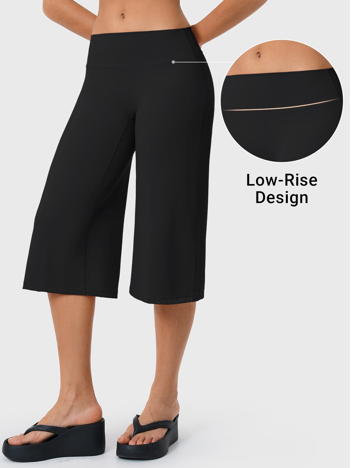 Pantalones Capri SoftHue de Pierna Ancha de 21" de Tiro Bajo