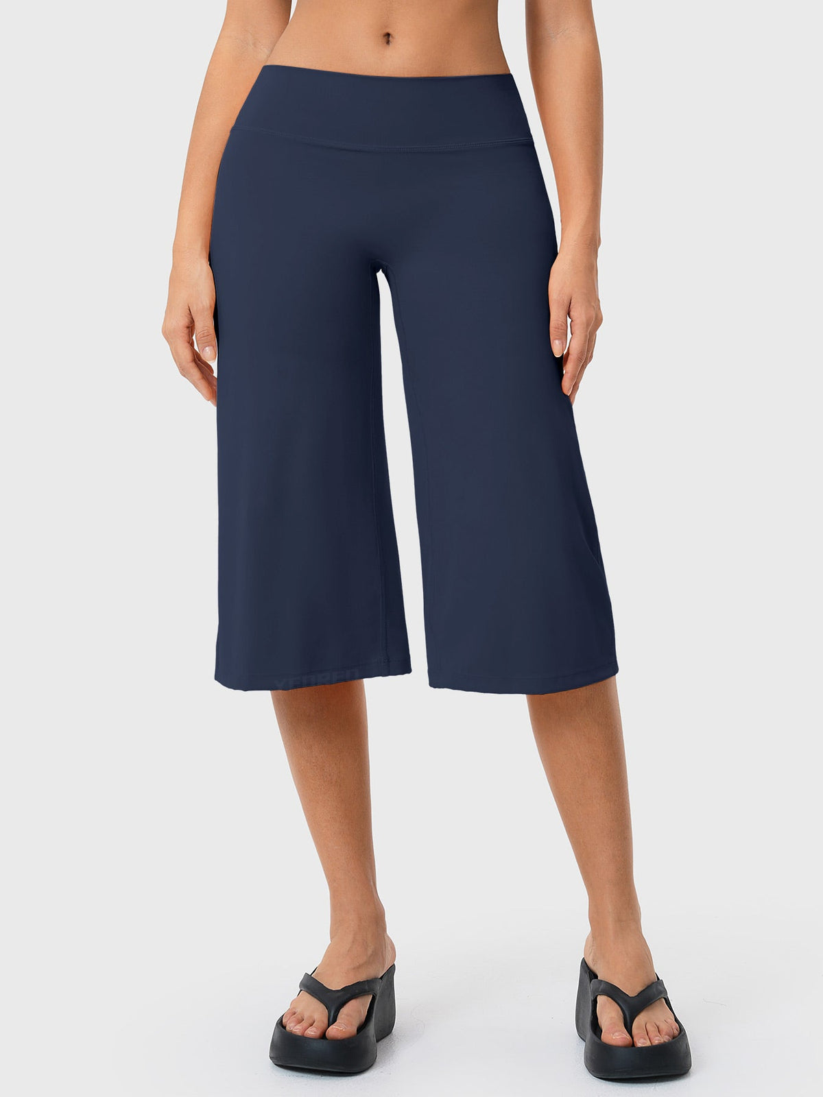 Pantalones Capri SoftHue de Pierna Ancha de 21" de Tiro Bajo