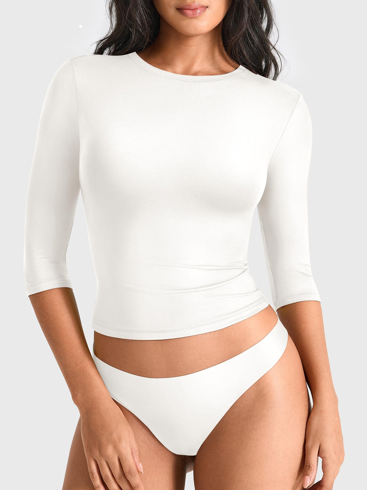 Top Ease de Cuello Redondo y Manga 3/4